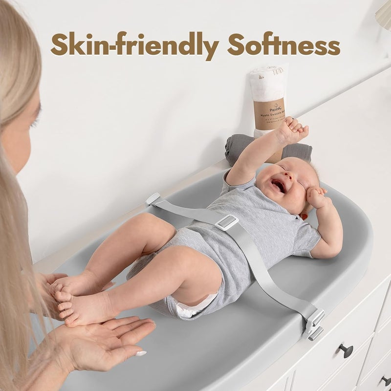 Papablic Wipeable Baby Changing Pad with Removable Safety Strap, Easy to Clean & Non-Slip Waterproof, Changing Pad for Dresser,Bed - Image 5